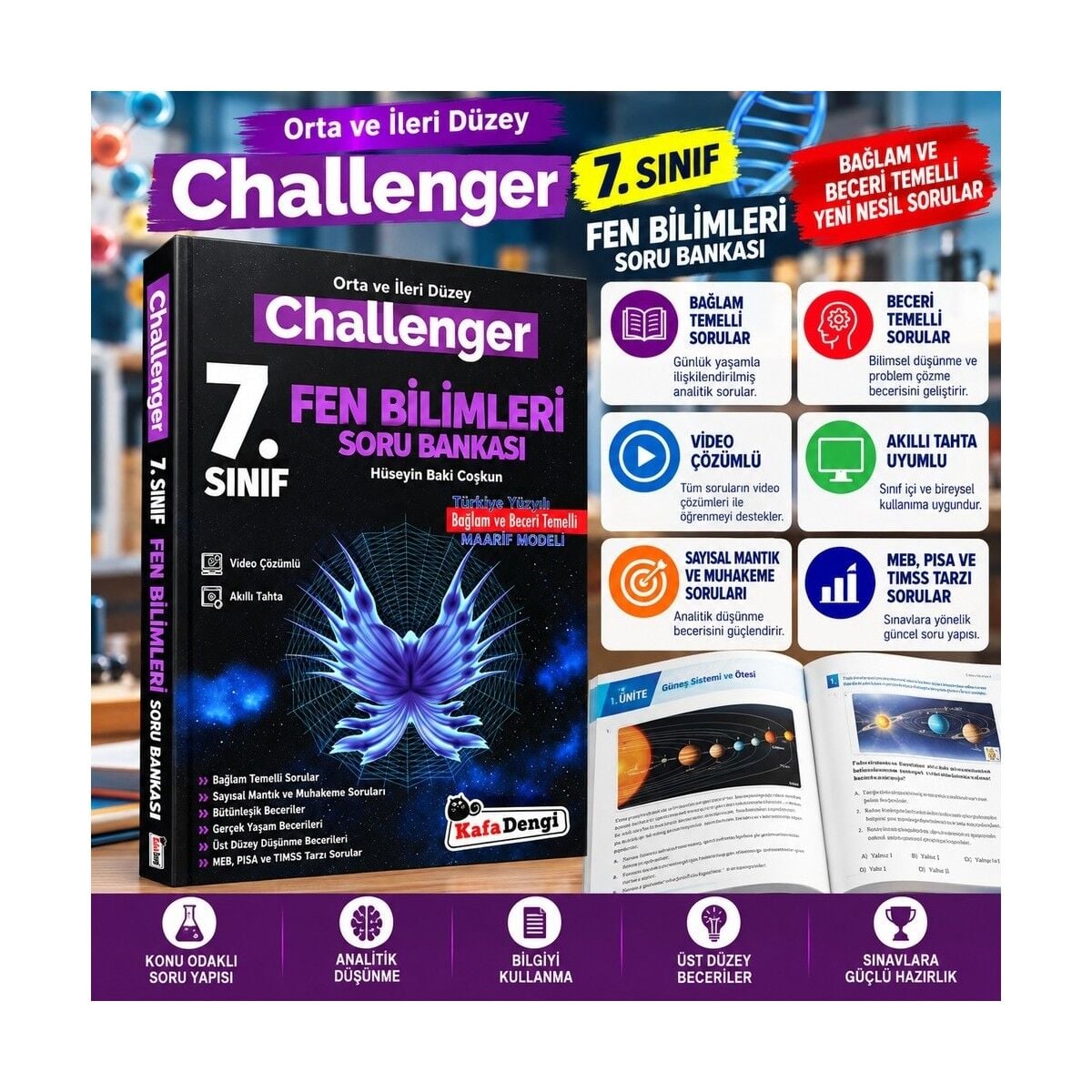 Kafadengi 7. Sınıf Challenger Fen Bilimleri Soru Bankası + Kafadengi 7. Sınıf Challenger Türkçe Soru Bankas