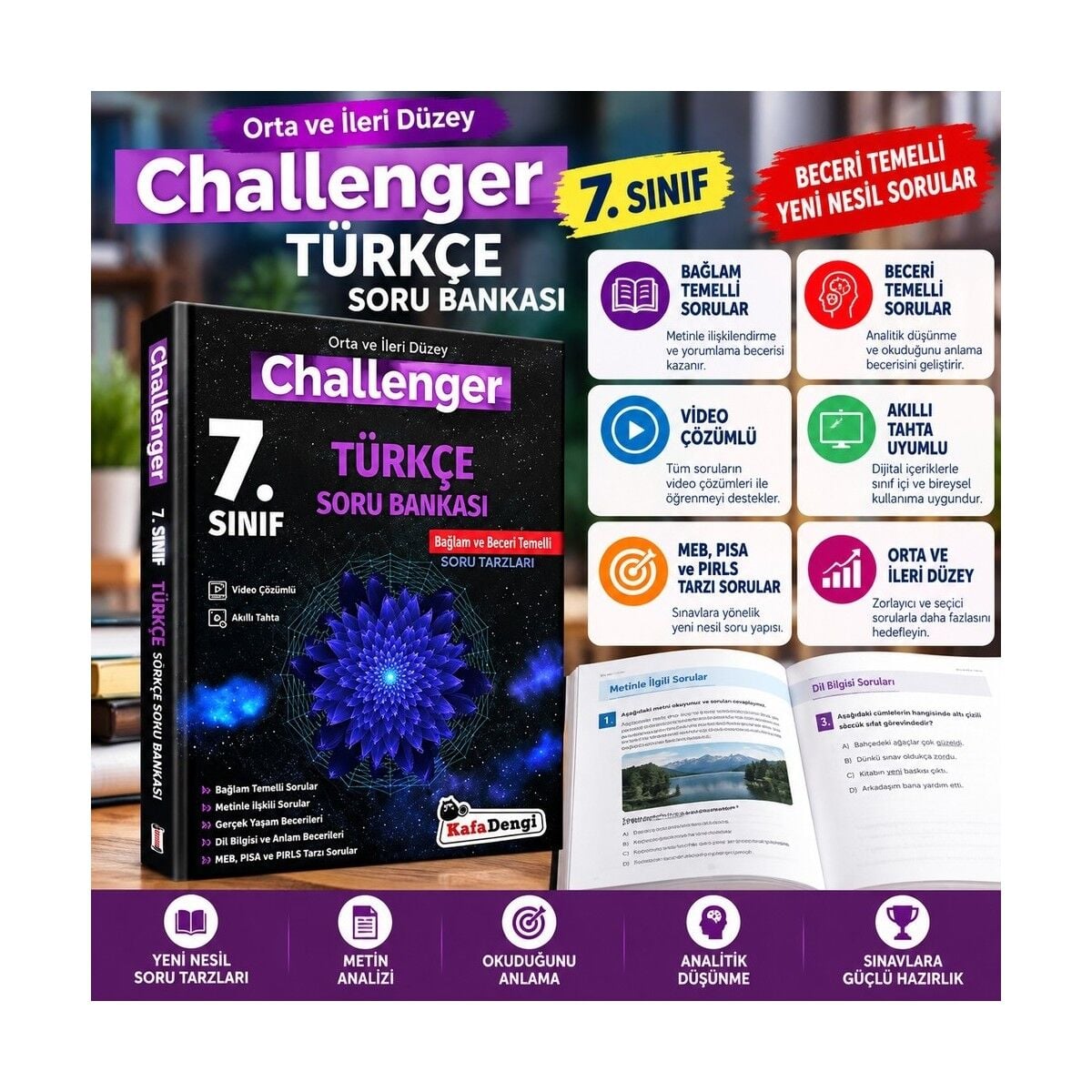 Kafadengi 7. Sınıf Challenger Fen Bilimleri Soru Bankası + Kafadengi 7. Sınıf Challenger Türkçe Soru Bankas