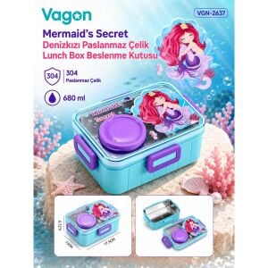 Vagonlife Denizkızı Paslanmaz Çelik Lunch Box Beslenme Kutusu VGN-2637