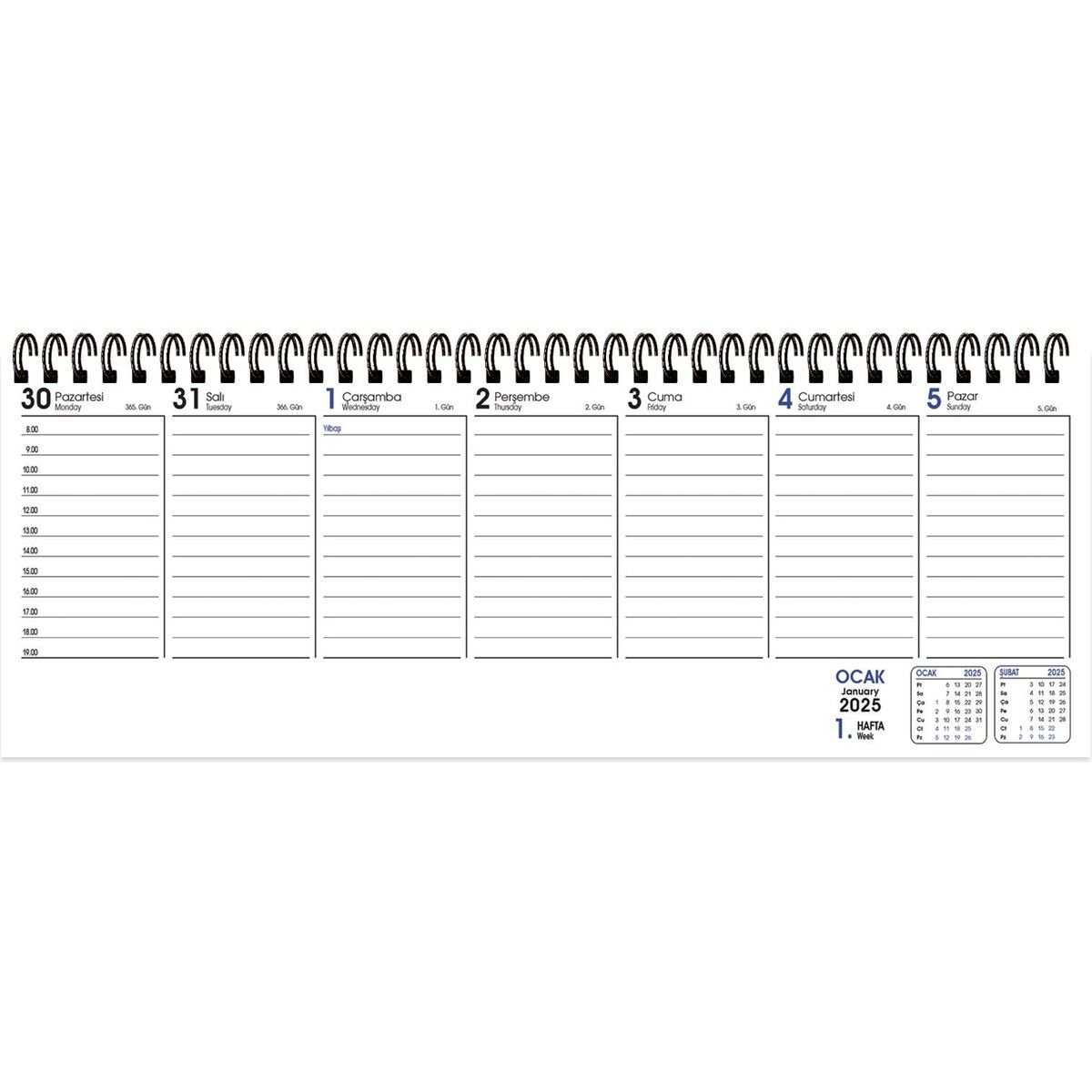 Keskin Color 2025-AJ-65 12*33,5 Spr.haftalık Masa Ajandası-Atatürk