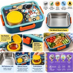 Vagonlife Paslanmaz Çelik Lunchbox 700 ml VGN-2637 Astronot