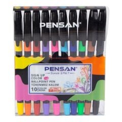 Pensan Tükenmez Kalem Renkli 10 Lu