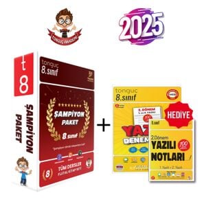 Tonguç Akademi 8. Sınıf Tüm Dersler Şampiyon Paket + 8. Sınıf Yazılı Denemeler - Yazılı Notları