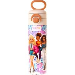 Wow Generation 520 ml Music Desenli Lila Kız Çocuk Çelik Termos Matara (Çift Içim Kilitli Kapak) - W6047