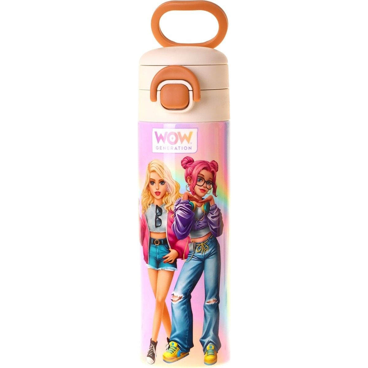 Wow Generation 520 ml Sound Baskılı Çok Renkli Kız Çocuk Çelik Termos Matara (Çift Içim Kilitli Kapak) - W6067