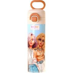 Wow Generation 520 ml Friends Baskılı Pembe Kız Çocuk Çelik Termos Matara (Çift Içim Kilitli Kapak) - W6057