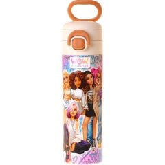 Wow Generation 520 ml Group Baskılı Mavi Kız Çocuk Çelik Termos Matara (Çift Içim Kilitli Kapak) - W6052