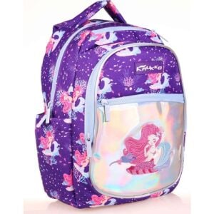 Kaukko Kids Aynalı Nakışlı Denizkızı Mavi Kız Çocuk Okul Sırt Çantası
