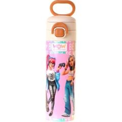 Wow Generation 520 ml Be You Baskılı Yeşil - Mor Kız Çocuk Çelik Termos Matara (Çift Içim Kilitli Kapak) - W6088