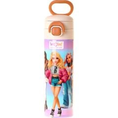 Wow Generation 520 ml Very Nice Baskılı Lila Kız Çocuk Çelik Termos Matara (Çift Içim Kilitli Kapak) - W6083
