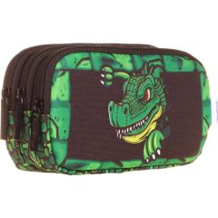 Kaukko Üç Bölmeli Yeşil Ejderha Erkek Çocuk Kalem Çantası