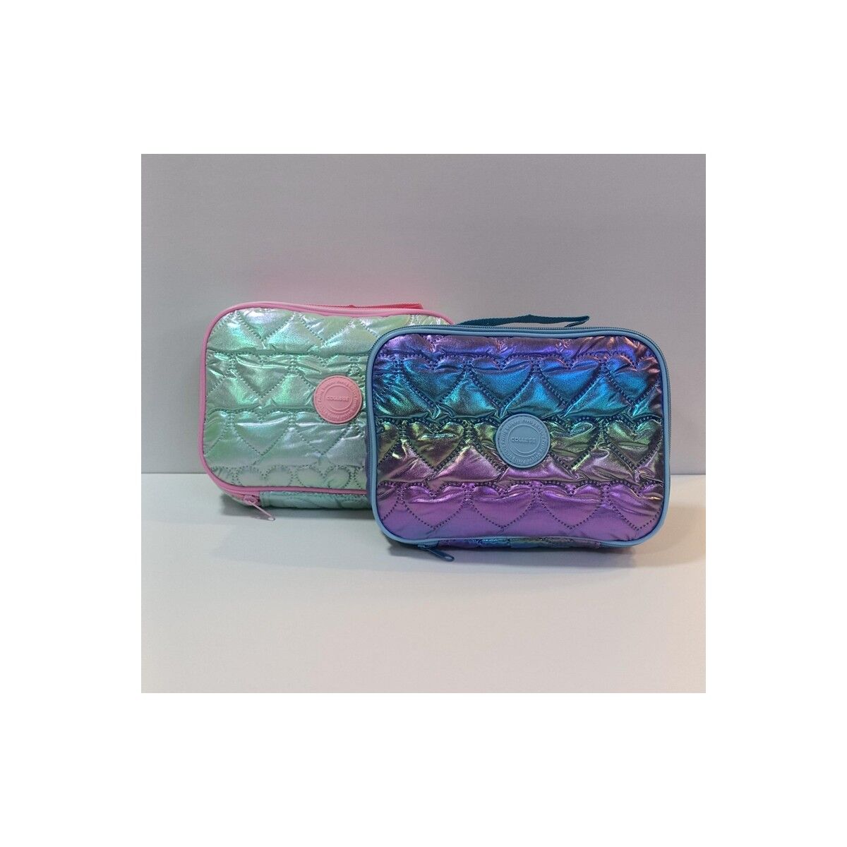 College Çift Gözlü Kalem Kutusu Dikdörtgen Pastel Renkler