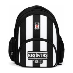 Beşiktaş Lisanslı 3 Bölmeli Çubuklu Desen Okul Çantası 26357