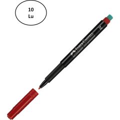 Faber Castell Permanent (M) Kırmızı Kalem 10'lu