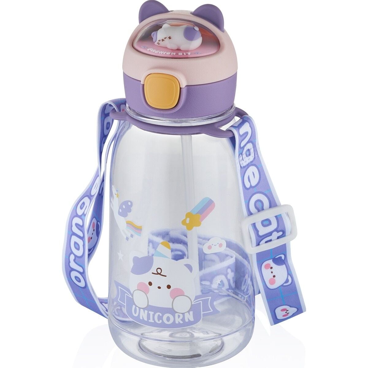 VAGONLİFE Vgn2021 760 ML KEDİ FİGÜRLÜ SU MATARASI-Mor