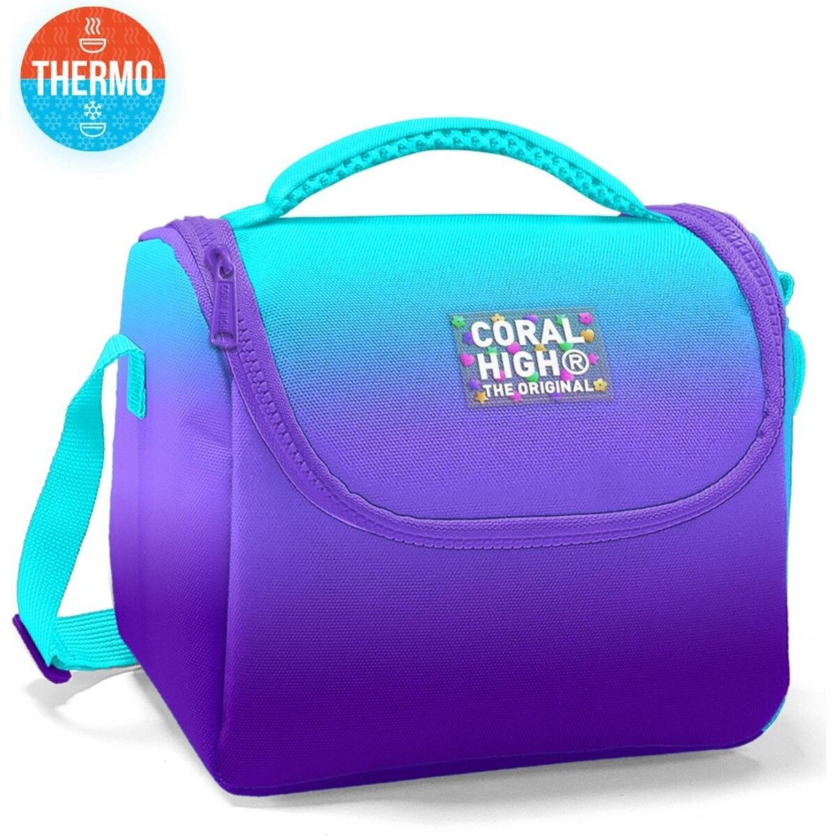 Coral High Kids Turkuaz Mor Renk Geçiş Thermo Beslenme Çantası 11763