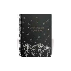 Lizy 17X24 Siyah Zemin Defter Spiralli 40 Yp Sketch 90 gr