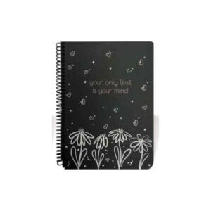 Lizy 17X24 Siyah Zemin Defter Spiralli 40 Yp Sketch 90 gr