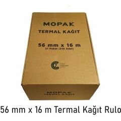 Mopak 56 mm x 16 mt Termal Pos Yazarkasa Kağıdı 1 Koli 210 Rulo