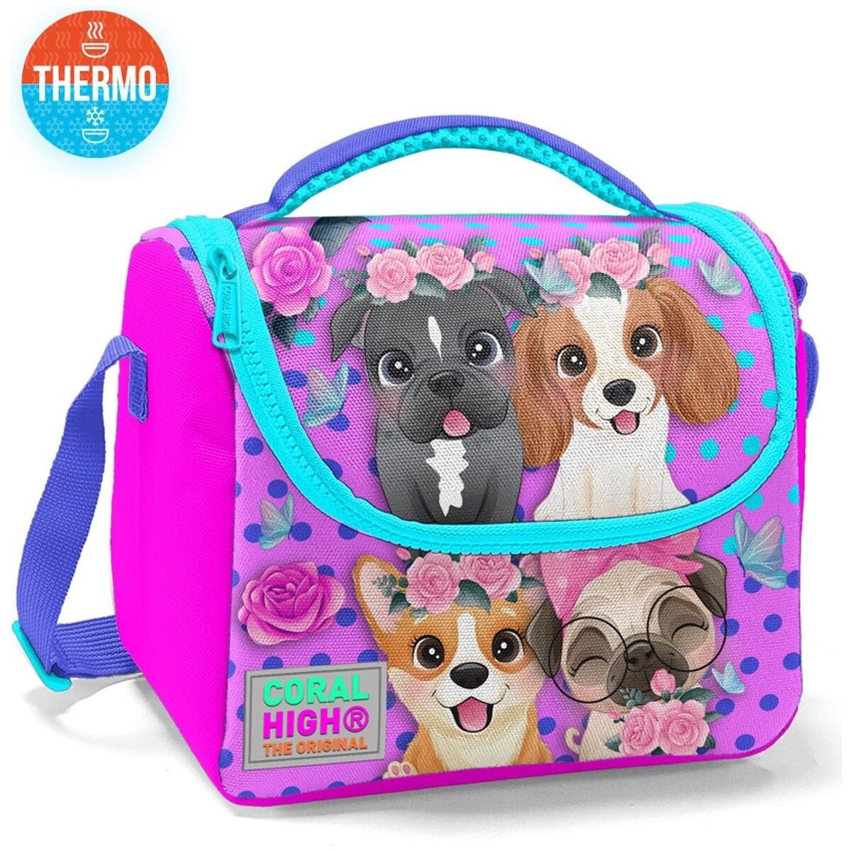 Coral High Pembe Köpek Desenli Thermo Beslenme Çantası 11750