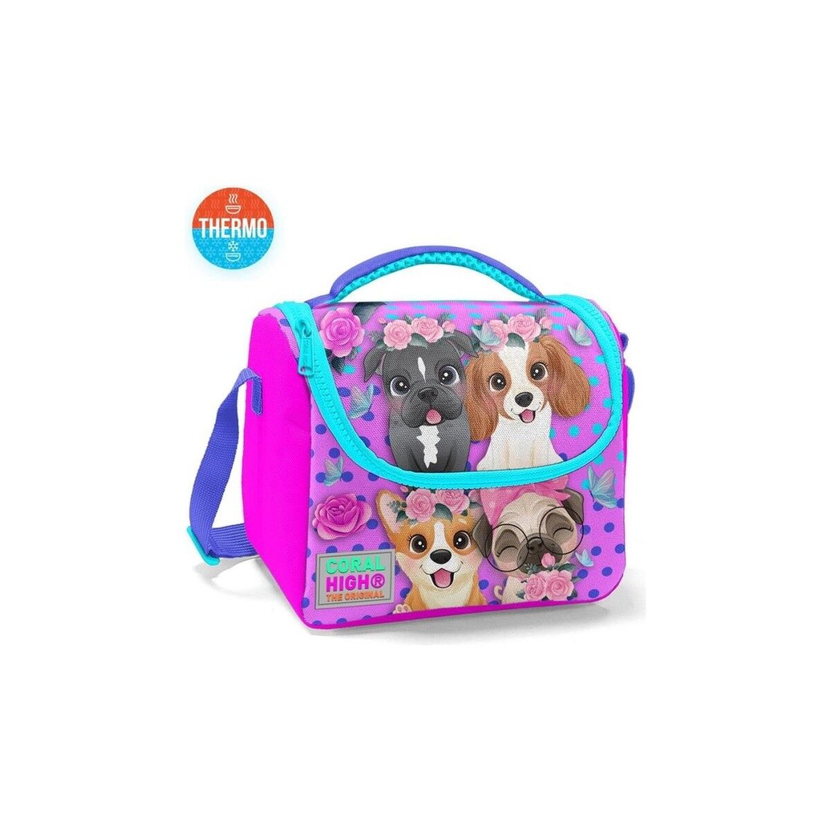 Coral High Pembe Köpek Desenli Thermo Beslenme Çantası 11750