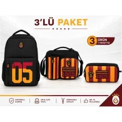 Lisanslı 3 Bölmeli Sırt Çantası 1905 Baskılı 26505+ Beslenme Çantası 26927+ Kalemlik 26928