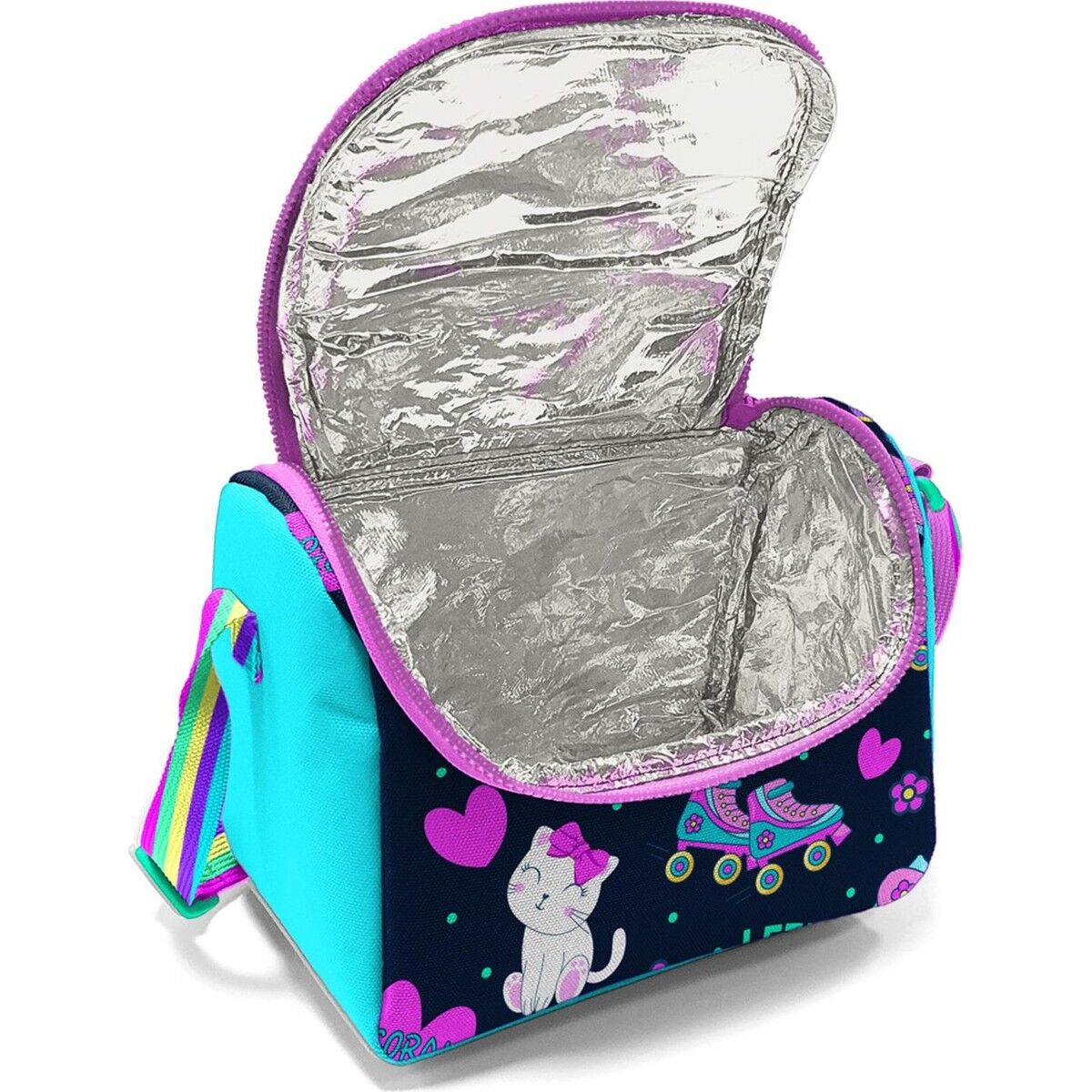 Coral High Kids Lacivert Pembe Kedili Paten Desenli Thermo Beslenme Çantası 11891