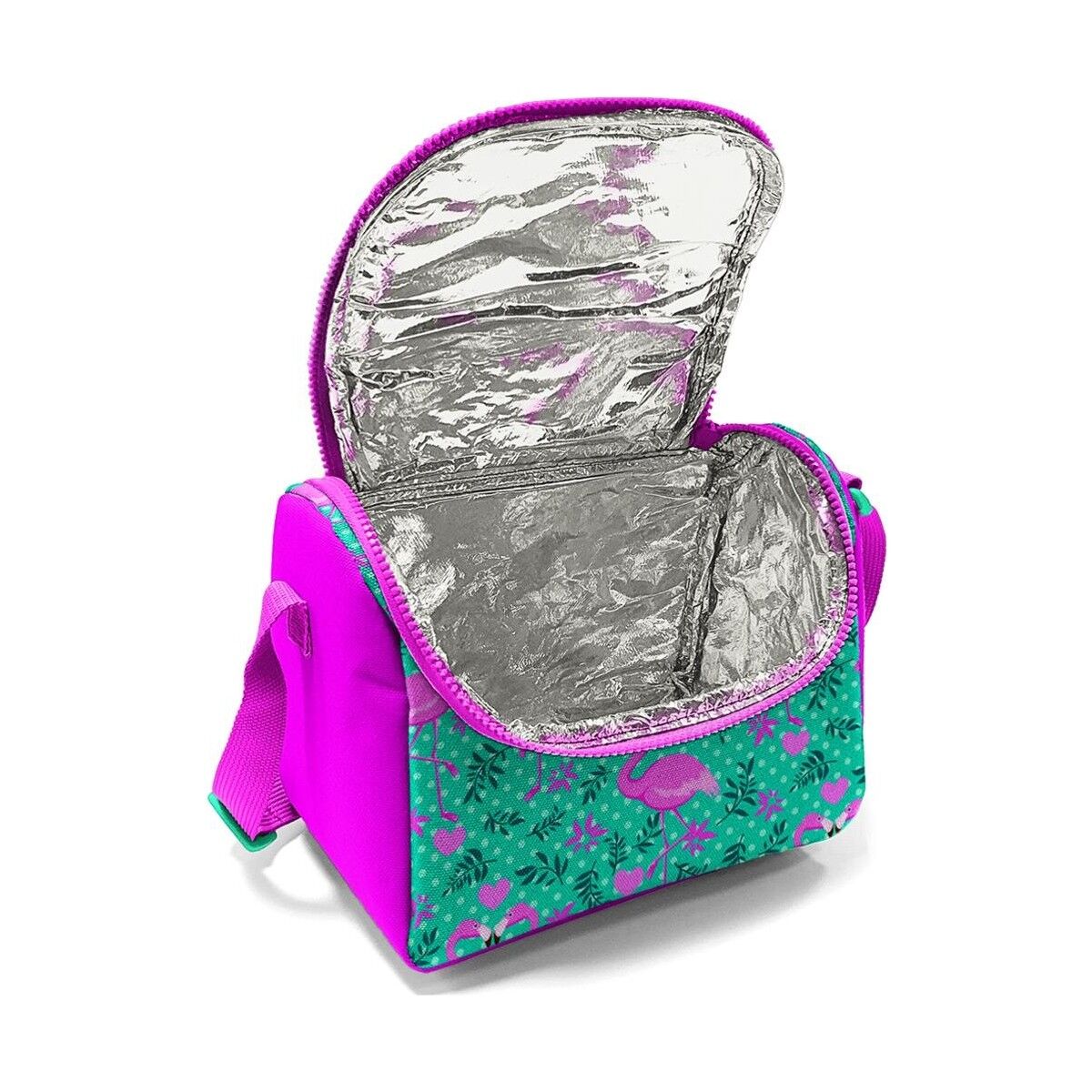 Coral High Kids Su Yeşili Pembe Flamingo Desenli Thermo Beslenme Çantası 11712