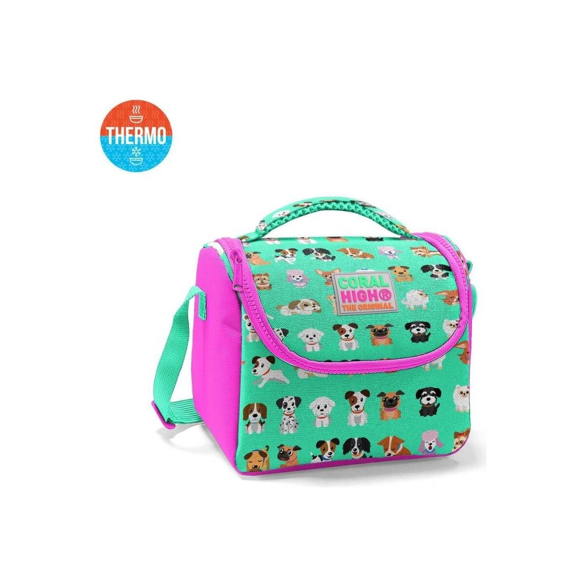 Coral High Kids Su Yeşili Pembe Köpek Desenli Thermo Beslenme Çantası 11715