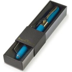 ''monaco'' Tükenmez Kalem-Mavi-0,5 Mm. Kutulu - (turkuaz Gövde, Siyah Kutu)