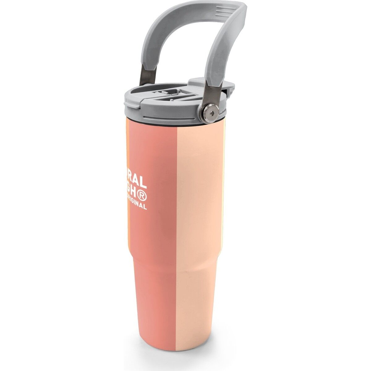 Coral High Renkli Çizgili Desenli Pipetli ve Direkt Içim Çelik Termos 900 ml 38746