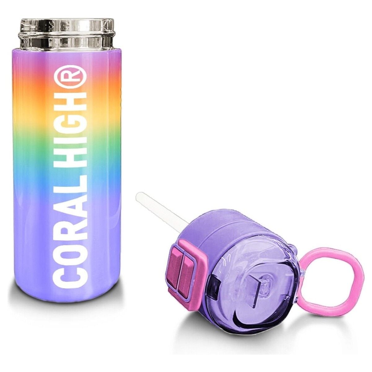 Coral High Kids Renk Geçişli Desenli Pipetli ve Direkt Içim Çelik Termos 500 ml 31863