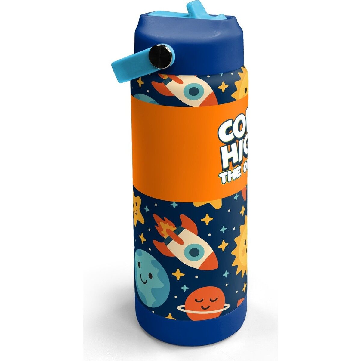 Coral High Lacivert Uzay Desenli Katlanır Ağızlıklı Çelik Termos 650 ml 38342