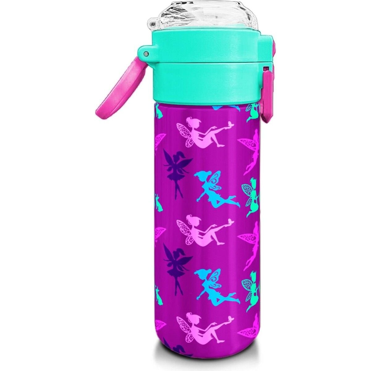 Coral High Kids Pembe Su Yeşili Peri Desenli Pipetli ve Direkt Içim Çelik Termos 500 ml 31900
