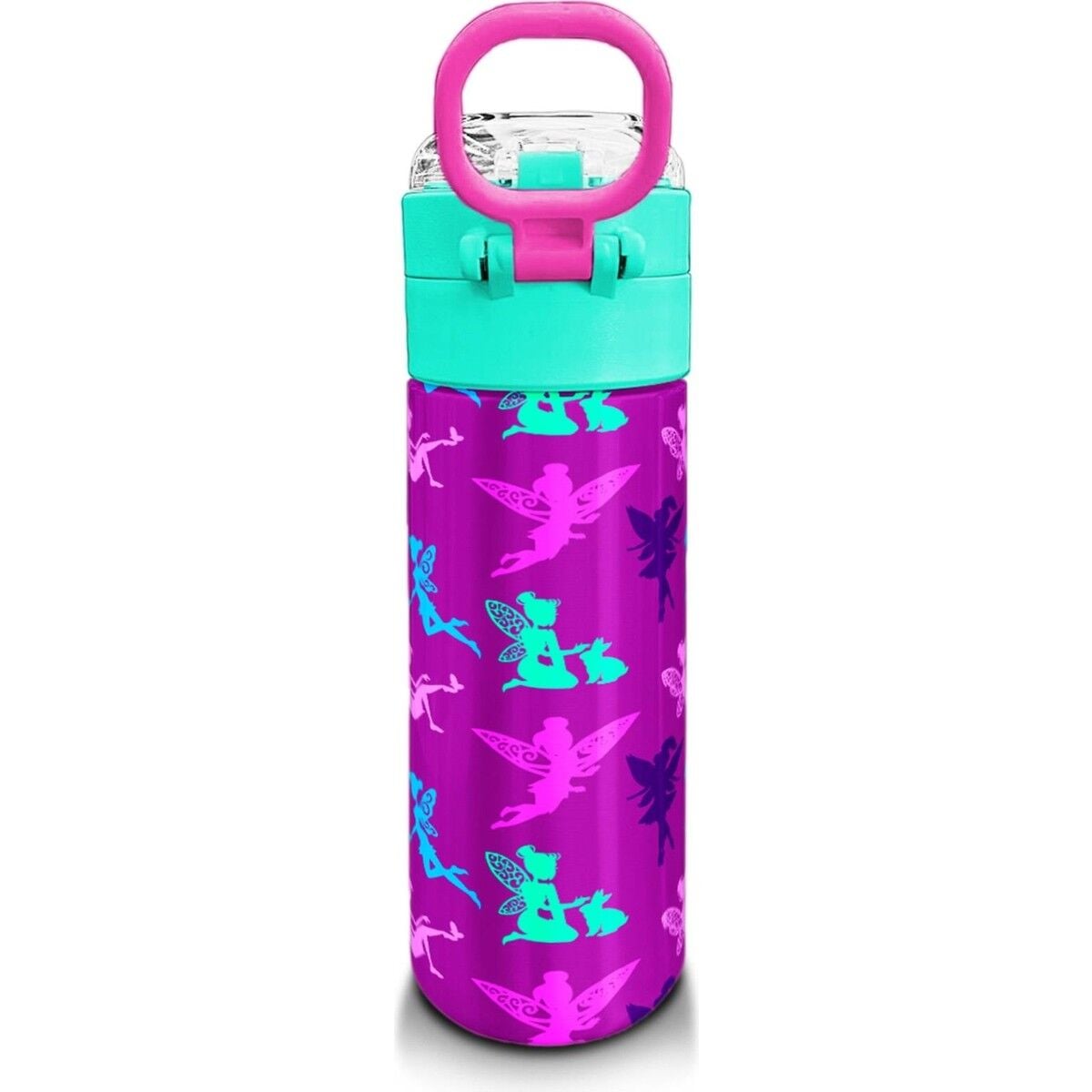 Coral High Kids Pembe Su Yeşili Peri Desenli Pipetli ve Direkt Içim Çelik Termos 500 ml 31900