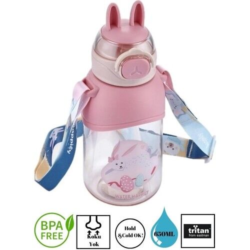 Vagonlife Pipetli Su Matarası 650 Ml Asortili Pembe