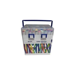 Sta 910380 Çift Uçlu Alkol Bazlı Marker 1mm/1-7mm Uç Kalem Seti 80'li (Renk) Taşıma Saplı Plastik Kutulu