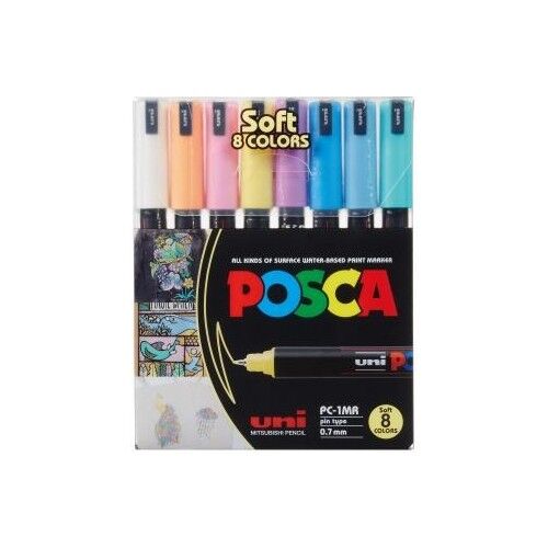 Uni Posca 0.7 Su Bazlı Poster Markörü Softrenk 8 Li