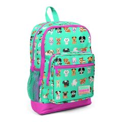 Coral High Kids Su Yeşili Köpek Desenli Dört Bölmeli Okul Sırt Çantası 23465