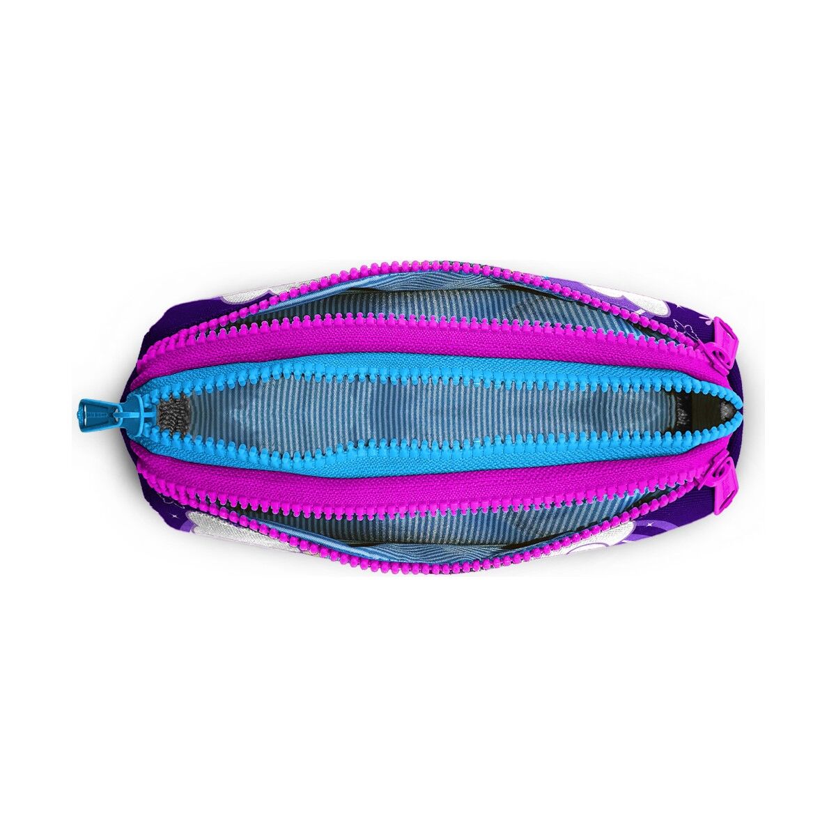 Coral High Kids Üç Bölmeli Kalem Kutusu Mor Pembe Unicorn Desenli 22008