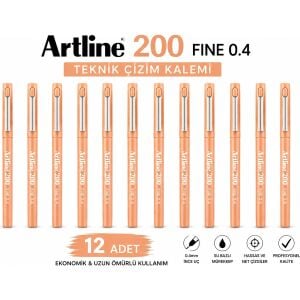 Fineliner 0.4 mm Appricot 12 Li Paket