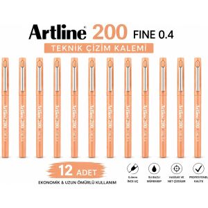 Fineliner 0.4 mm Appricot 12 Li Paket