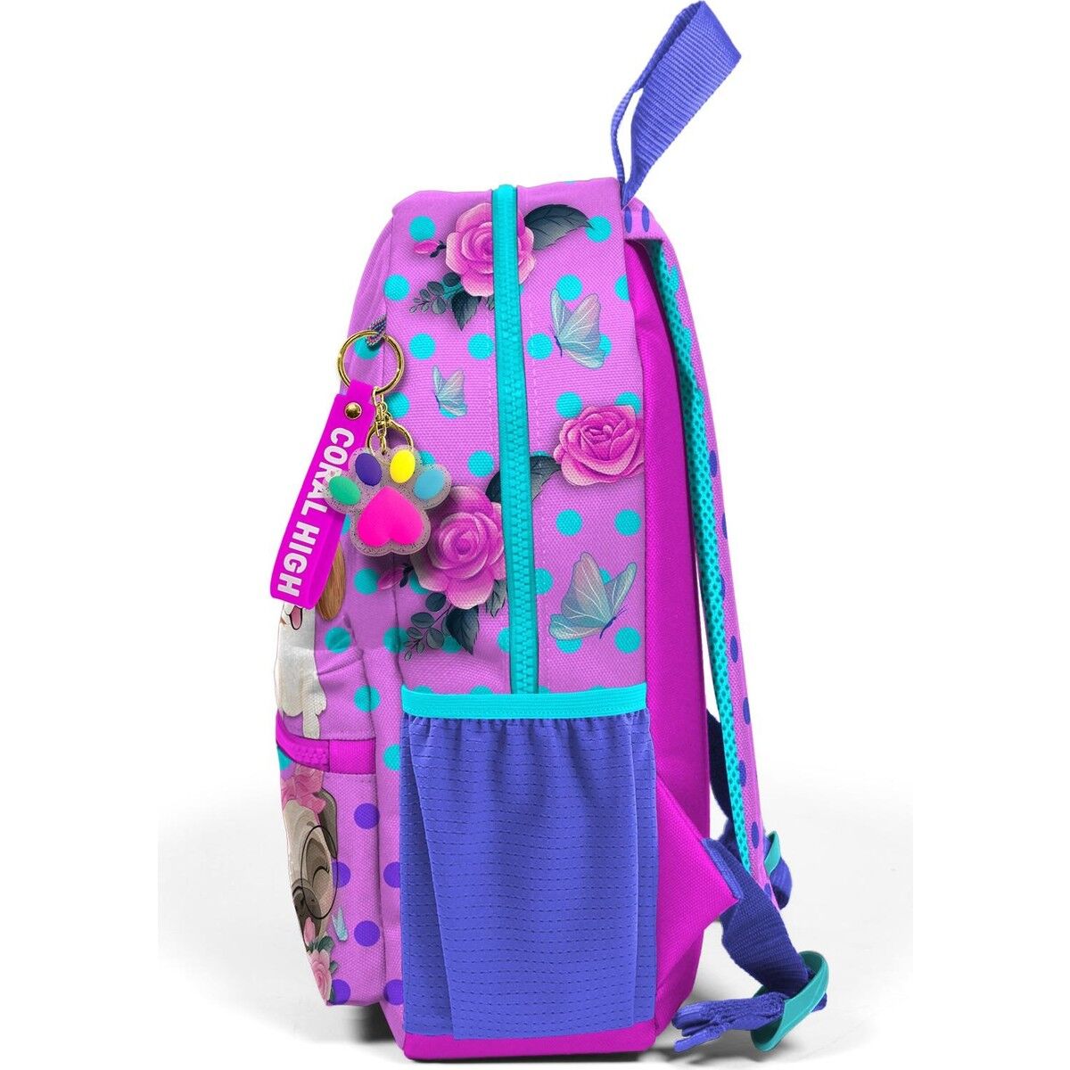 Coral High Minik Yuva Sırt Çantası Pembe Köpek Desenli Iki Bölmeli 23550