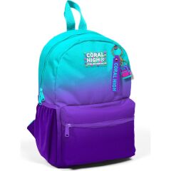 Coral High Minik Yuva Sırt Çantası Turkuaz Mor Renk Geçişli Iki Bölmeli 23563
