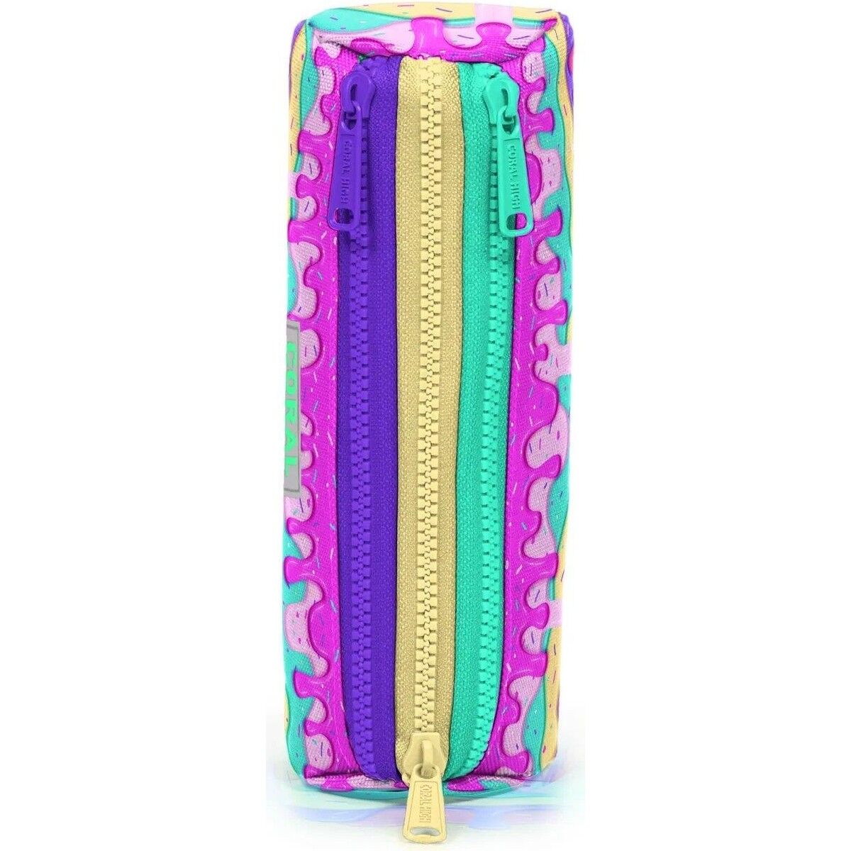 Coral High Mor Pembe Kalp Üç Bölmeli Kalem Çantası 22031