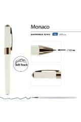 Ballpoınt Pen In Case''monaco'', 0,5 Mm, Blueınk (whıte Body, Brown Case)