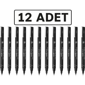 Pin Brush Fırça Uçlu Kalem BR-200 Black 12 Li Paket