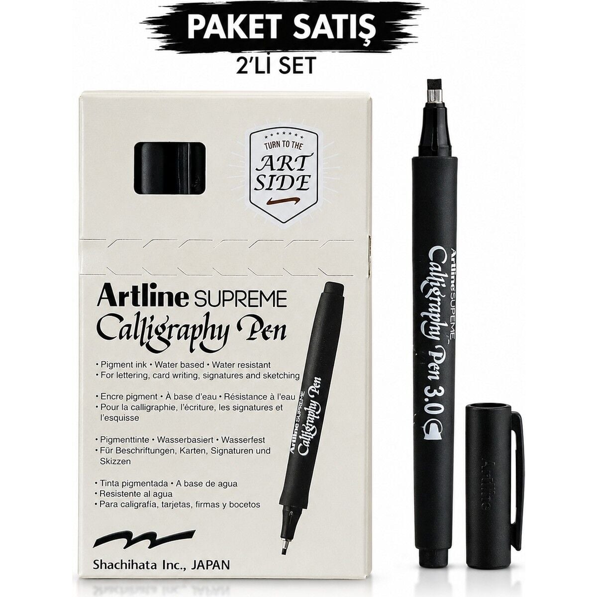 Supreme Kaligrafi Kalemi 3mm N:EPF-243 Siyah Renkli Yüksek Kalite Kaligrafi Aracı 12 Li Paket