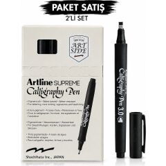 Supreme Kaligrafi Kalemi 3mm N:EPF-243 Siyah Renkli Yüksek Kalite Kaligrafi Aracı 12 Li Paket
