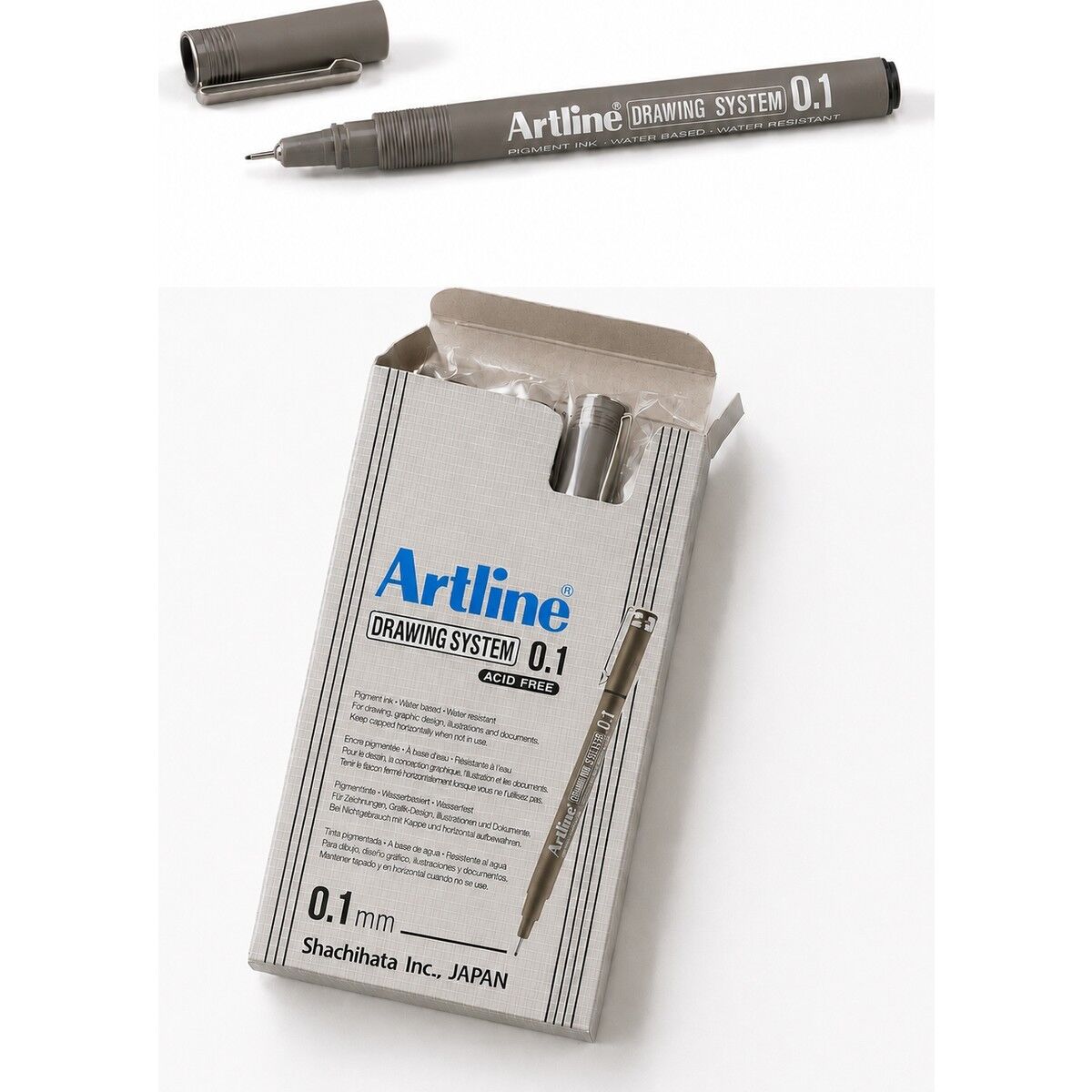 Artlıne 0.1 mm Siyah Çizim Kalemi Drawing System 235 Suya Dayanıklı Siyah Renk 12'li Paket